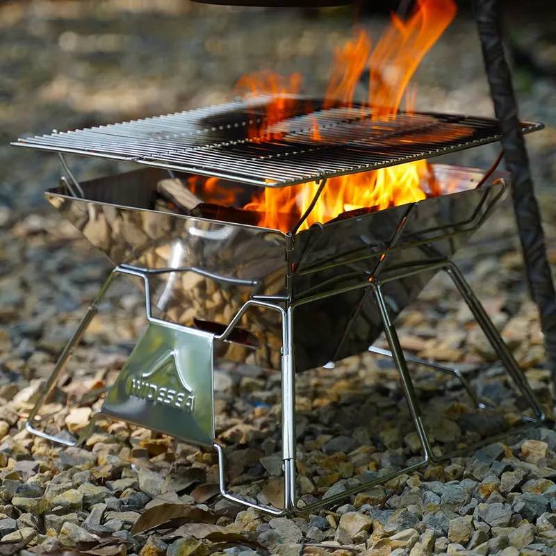 Outdoor Camping Wood Burning Stove - Outdoor Camping BBQ Grill, Widesea Stainless