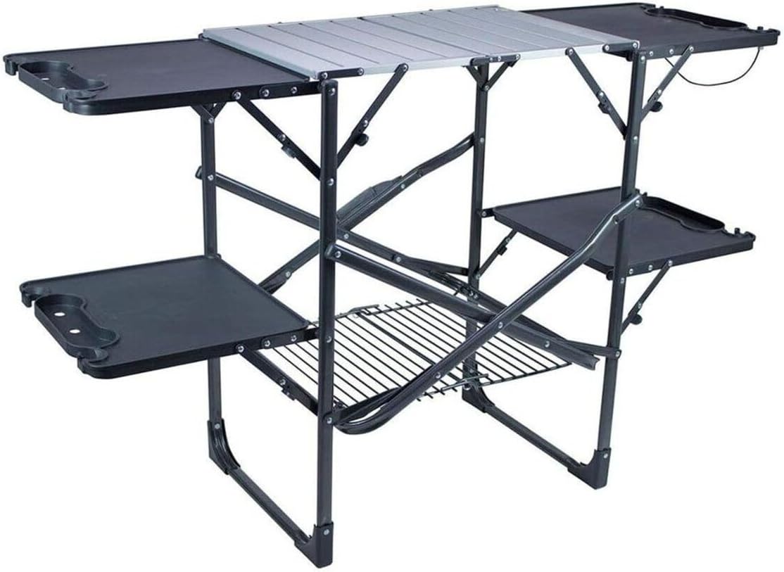 Outdoor Camping Cooking Table - Slim Fold Portable Camping Kitchen Table