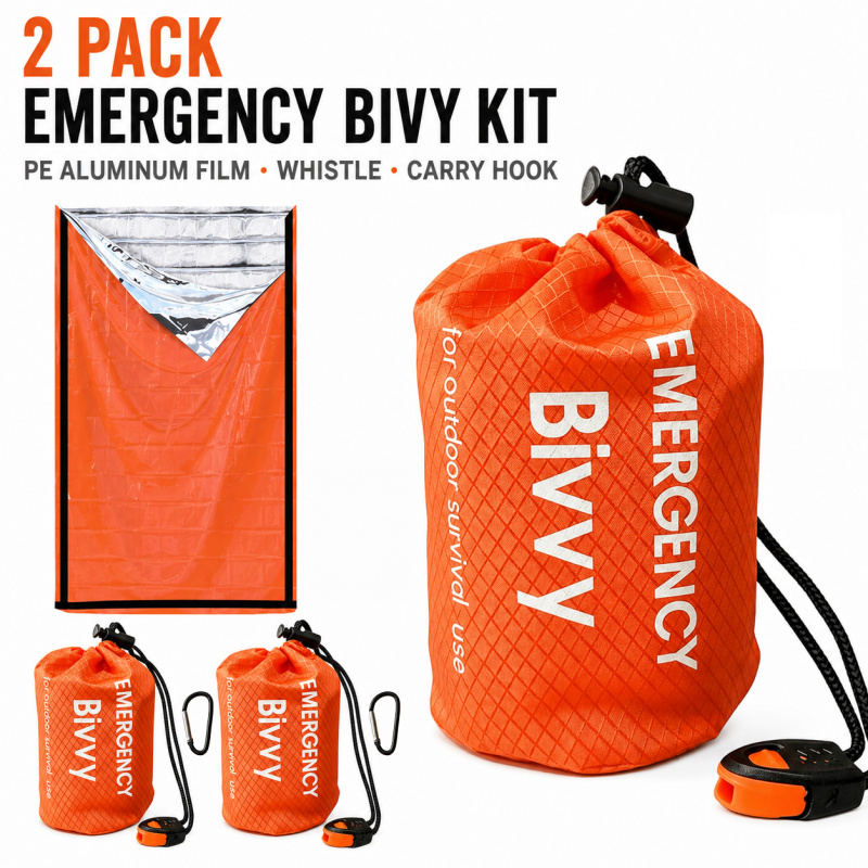 Bivvy Bag Emergency - 2 Pack Emergency Sleeping Bag, PE