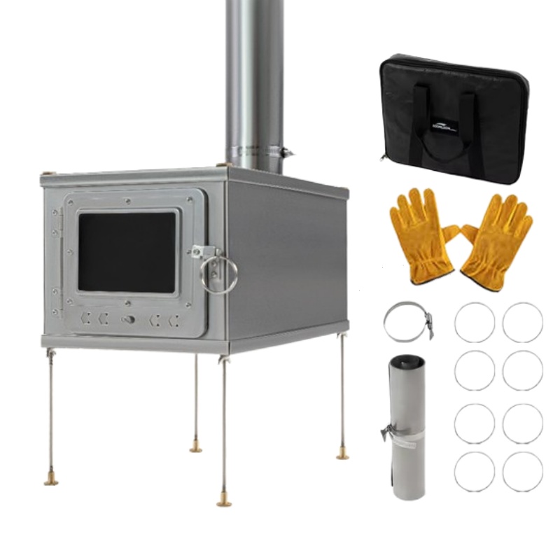 Outdoor Camping Wood Burning Stove - Foldable Tent Stove Lightweight Titanium Alloy