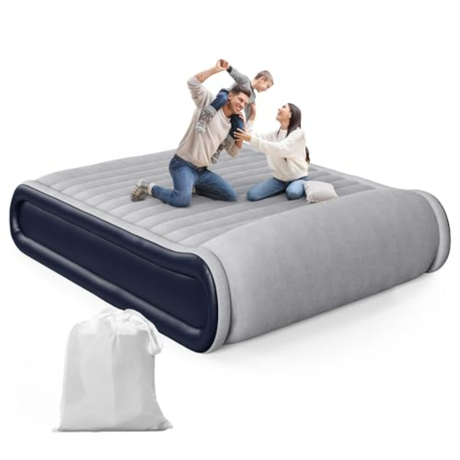 Camp Pillow Compressible - Queen Air Mattress with Built-in Pump