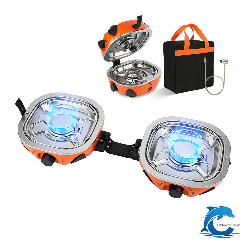 Outdoor Camping Gas Stove - 2026 New Double Head Cassette Stove