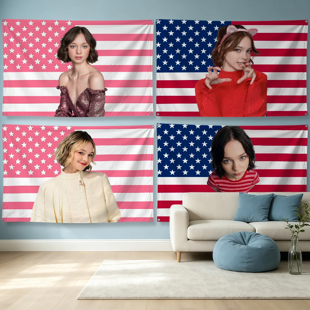 Outdoor Camping Wallpaper - Actor E-Emma Myers Flag Polyester Banner