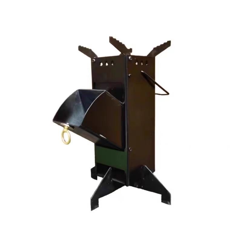 Outdoor Camping Wood Burning Stove - Portable Rocket Stove, Thick Manganese Steel