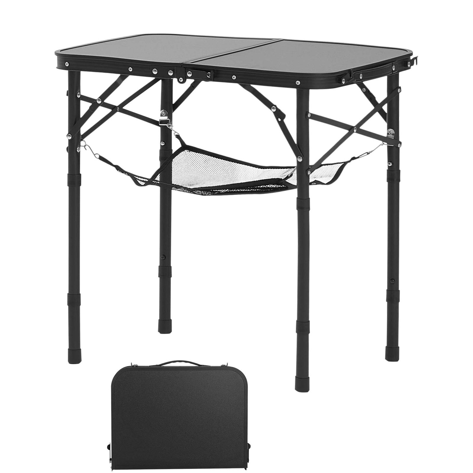 Outdoor Camping Cooking Table - Folding Camping Table, Adjustable Height Portable