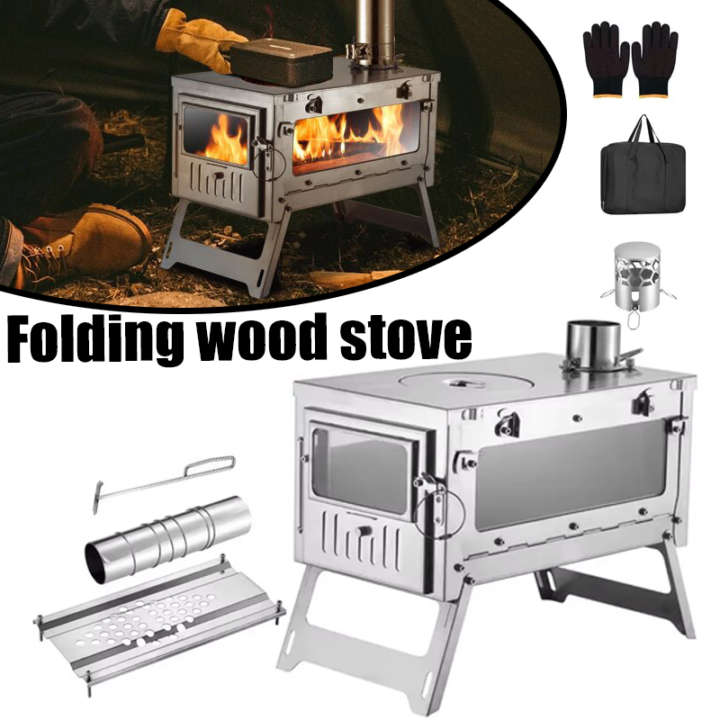 430 Stainless Steel Portable T - огляд і ціна Outdoor Camping Wood Stove