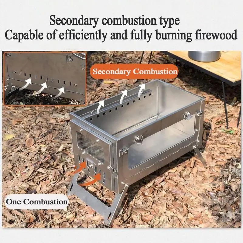 430 Stainless Steel Portable T - огляд і ціна Outdoor Camping Wood Stove