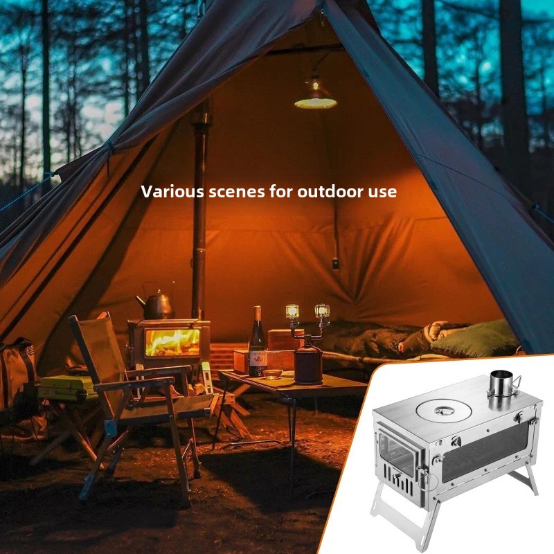 430 Stainless Steel Portable T - огляд і ціна Outdoor Camping Wood Stove