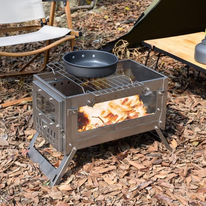 430 Stainless Steel Portable T - огляд і ціна Outdoor Camping Wood Stove