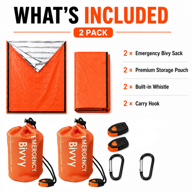2 Pack Emergency Sleeping Bag, - огляд і ціна Bivvy Bag Emergency