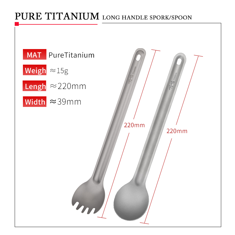 TiTo Titanium Spork Spoon Long - огляд і ціна Outdoor Camping Dining Set