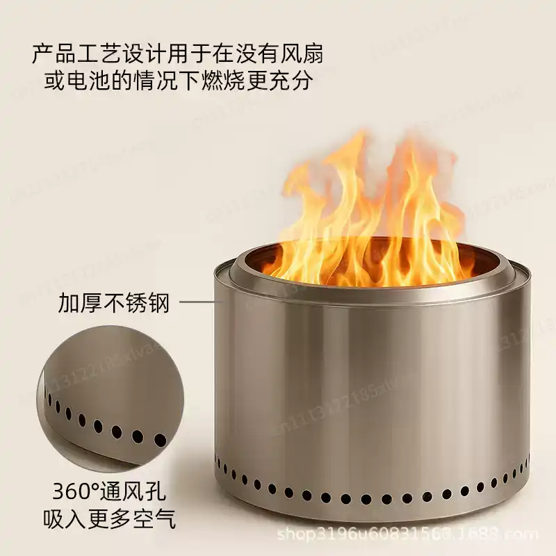 Large Stainless Steel Smokeles - огляд і ціна Outdoor Camping Wood Burning Stove