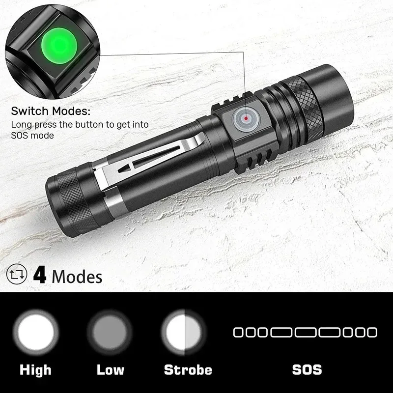Rechargeable T6 Handheld Flash - огляд і ціна Outdoor Camping Decor