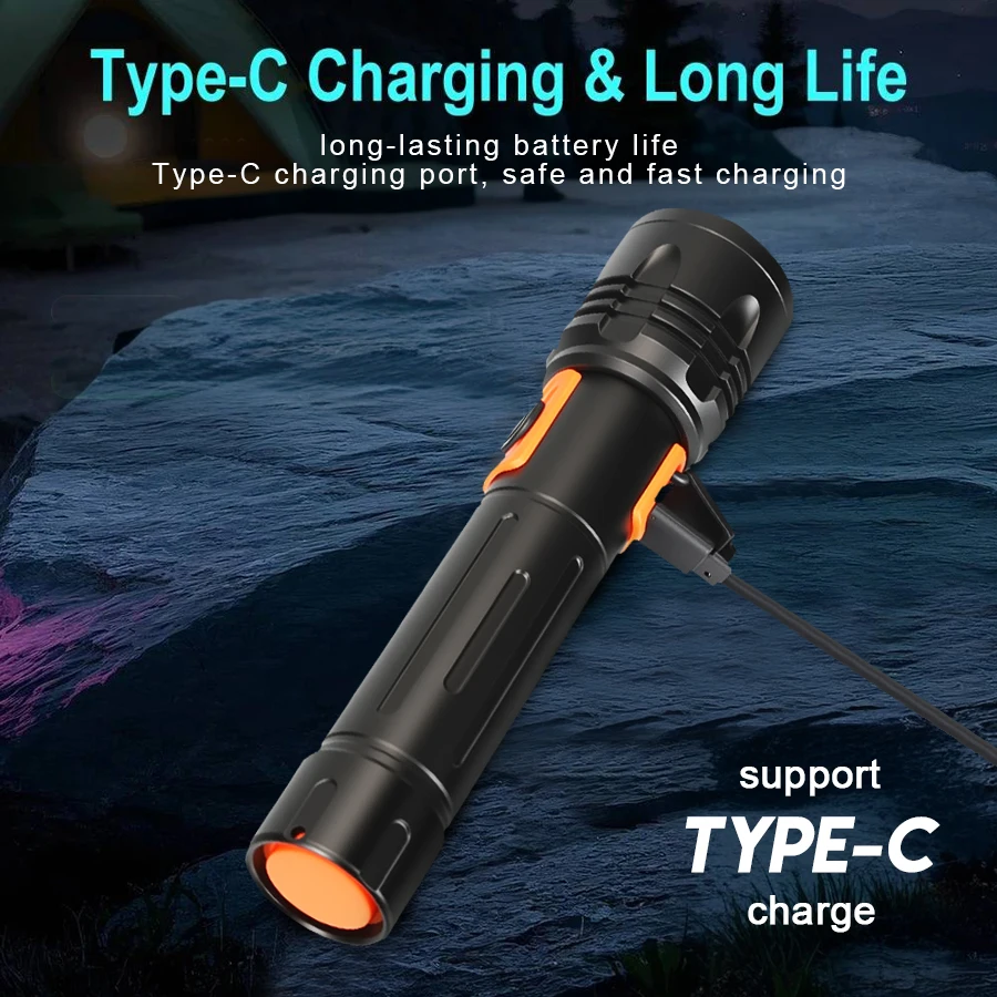 High Power LED Flashlight USB  - огляд і ціна Outdoor Camping Lantern