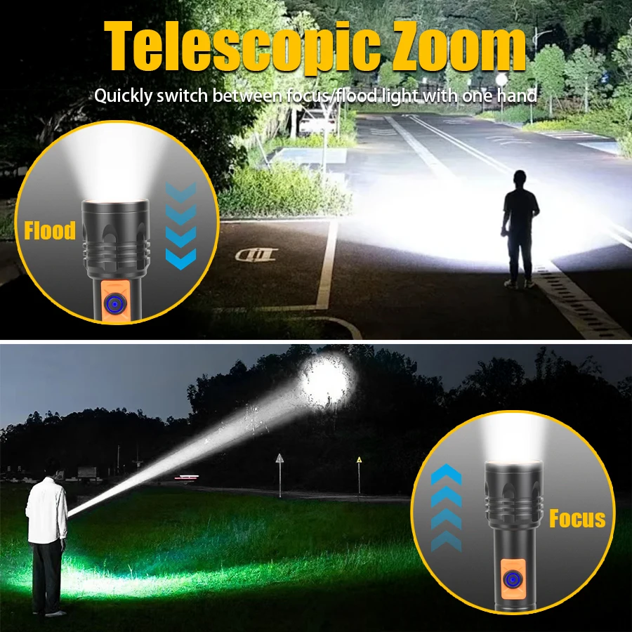 High Power LED Flashlight USB  - огляд і ціна Outdoor Camping Lantern