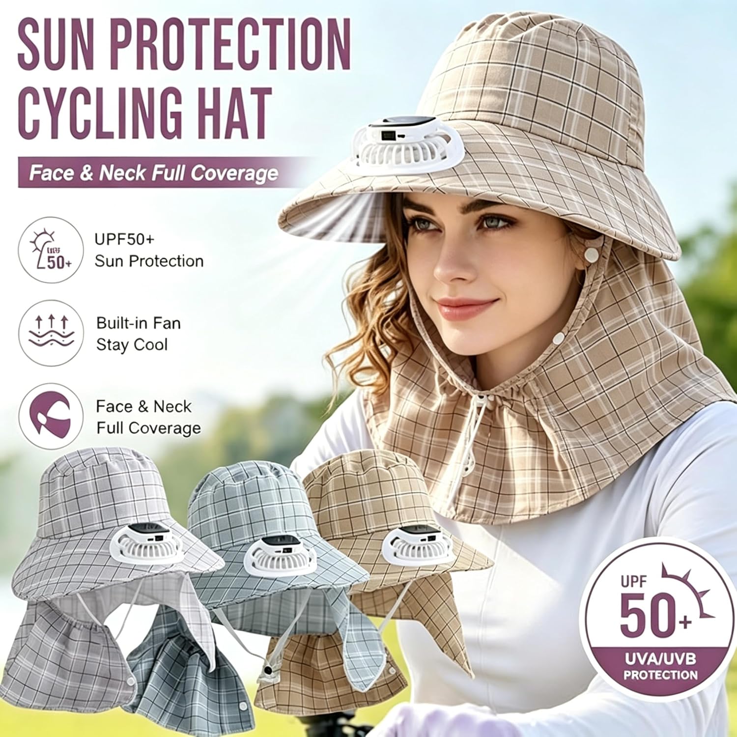 1PC Solar Power Neck Guard Fan - огляд і ціна Outdoor Camping Fan