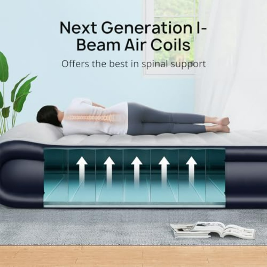 Queen Air Mattress with Built- - огляд і ціна Camp Pillow Compressible