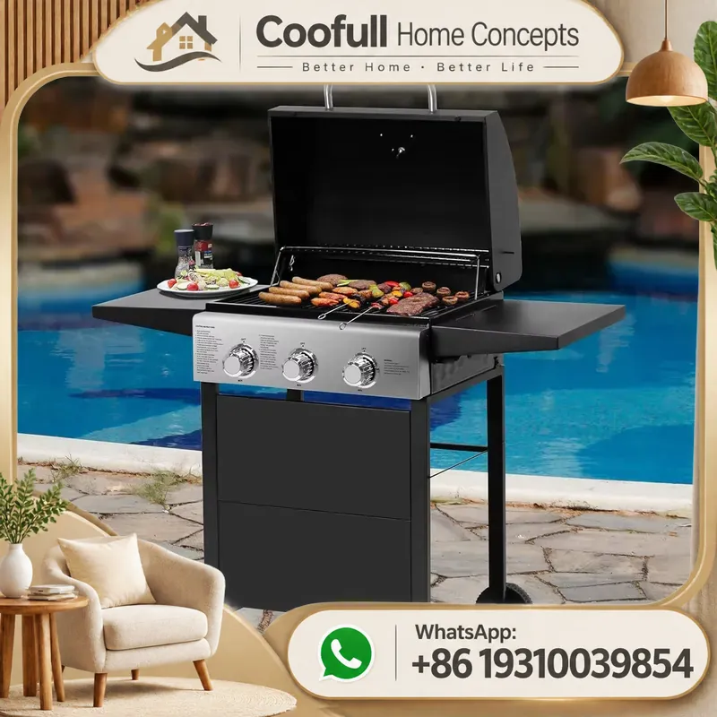 Propane Gas Grill With Side Bu - огляд і ціна Outdoor Camping Cooking Table