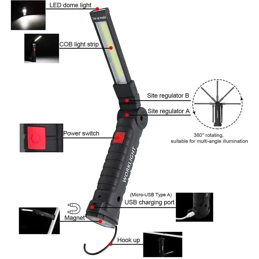 Rechargeable Magnetic Work Lig - огляд і ціна Outdoor Camping Lantern