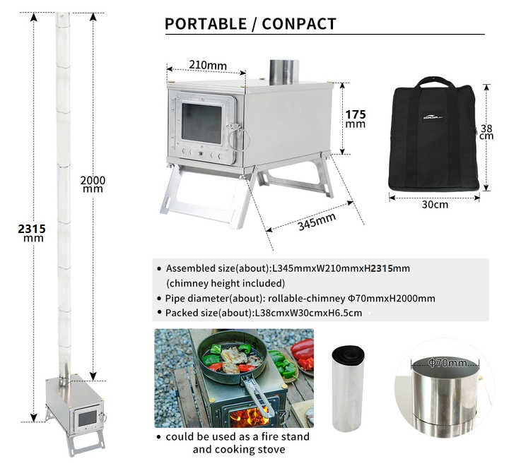 [New] Outdoor Stainless Steel  - огляд і ціна Outdoor Camping Wood Stove