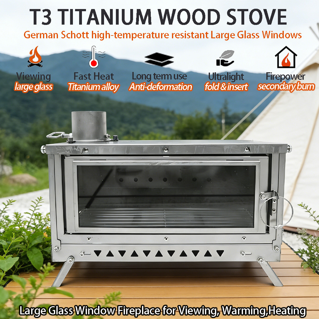 DANCHEL T3 Titanium Tent Stove - огляд і ціна Outdoor Camping Wood Burning Stove