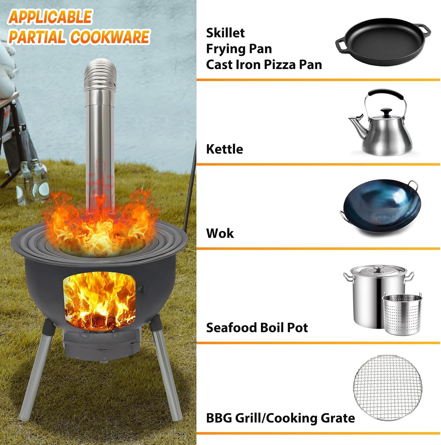 Portable Wood Burning Rocket S - огляд і ціна Outdoor Camping Wood Stove