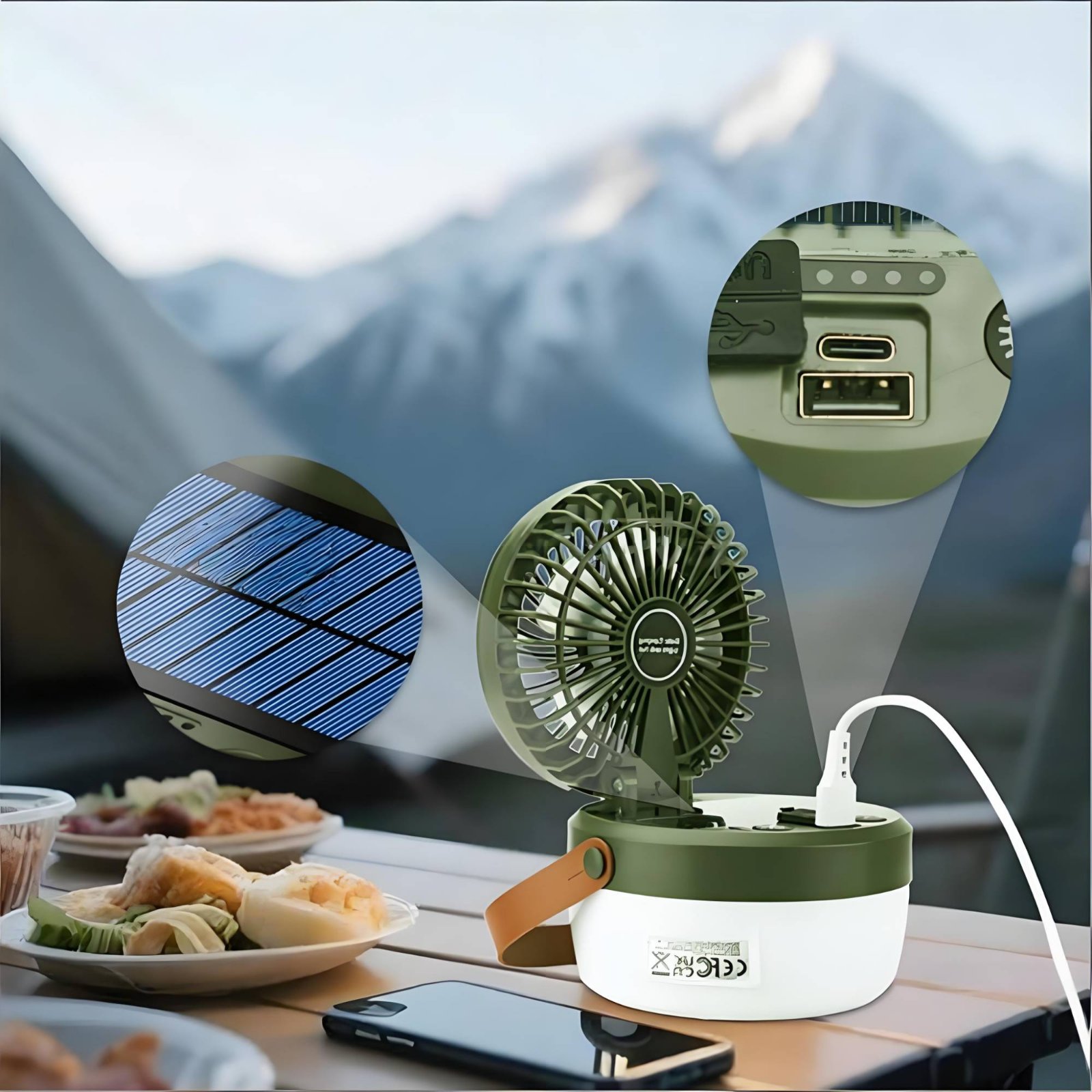 Solar Camping Fan Lantern Fold - огляд і ціна Outdoor Camping Fan