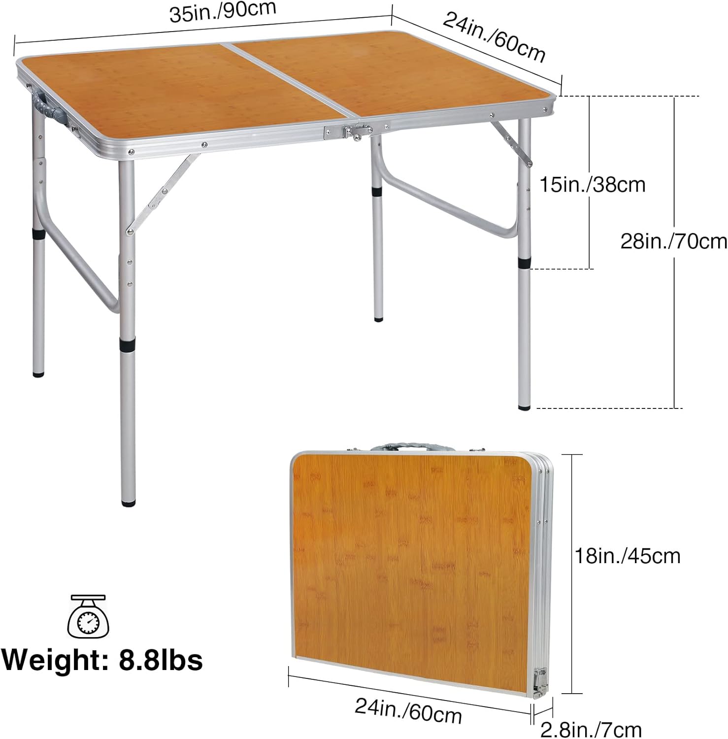 Adjustable Height 35x24-Inch F - огляд і ціна Outdoor Camping Cooking Table