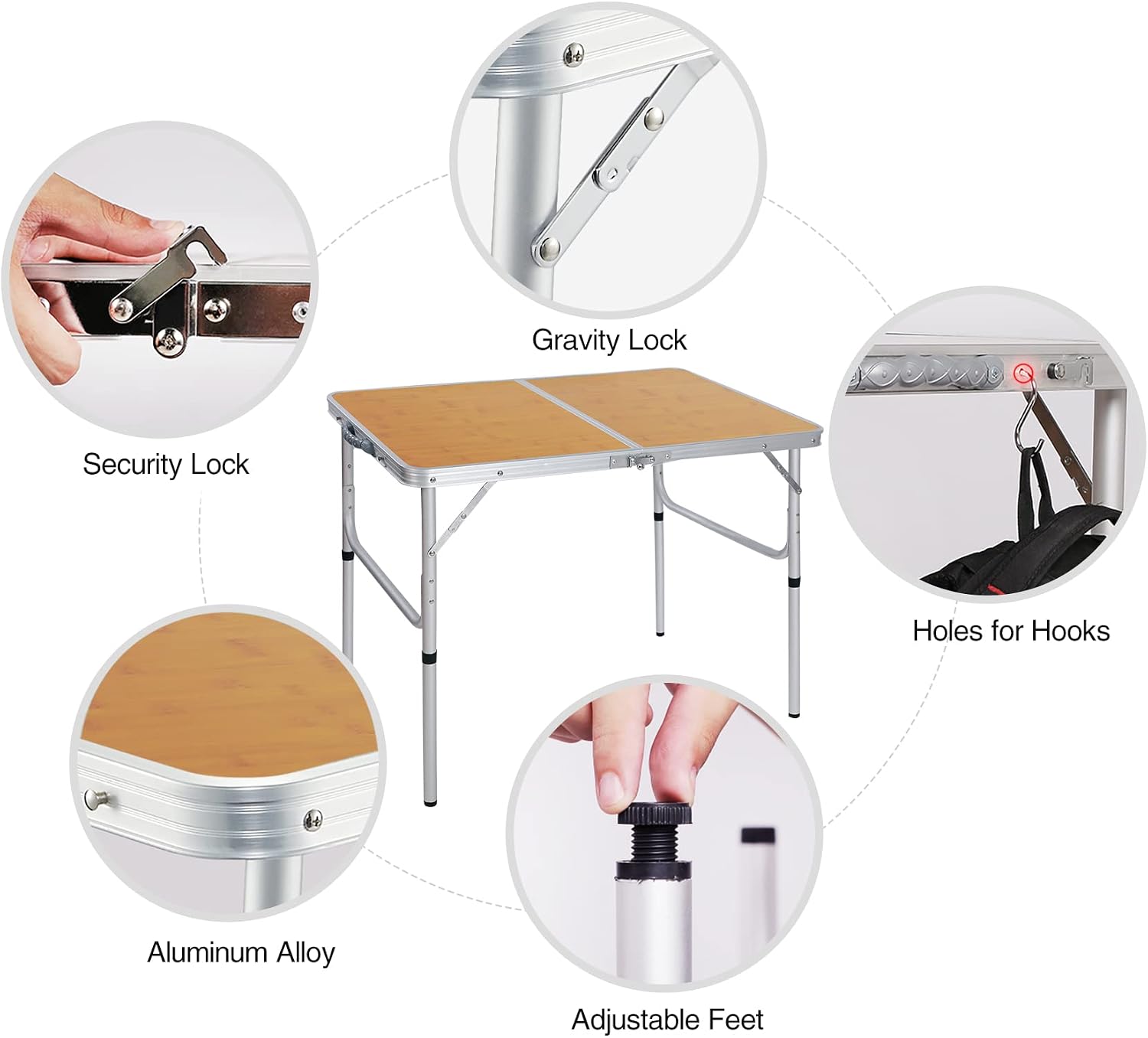 Adjustable Height 35x24-Inch F - огляд і ціна Outdoor Camping Cooking Table