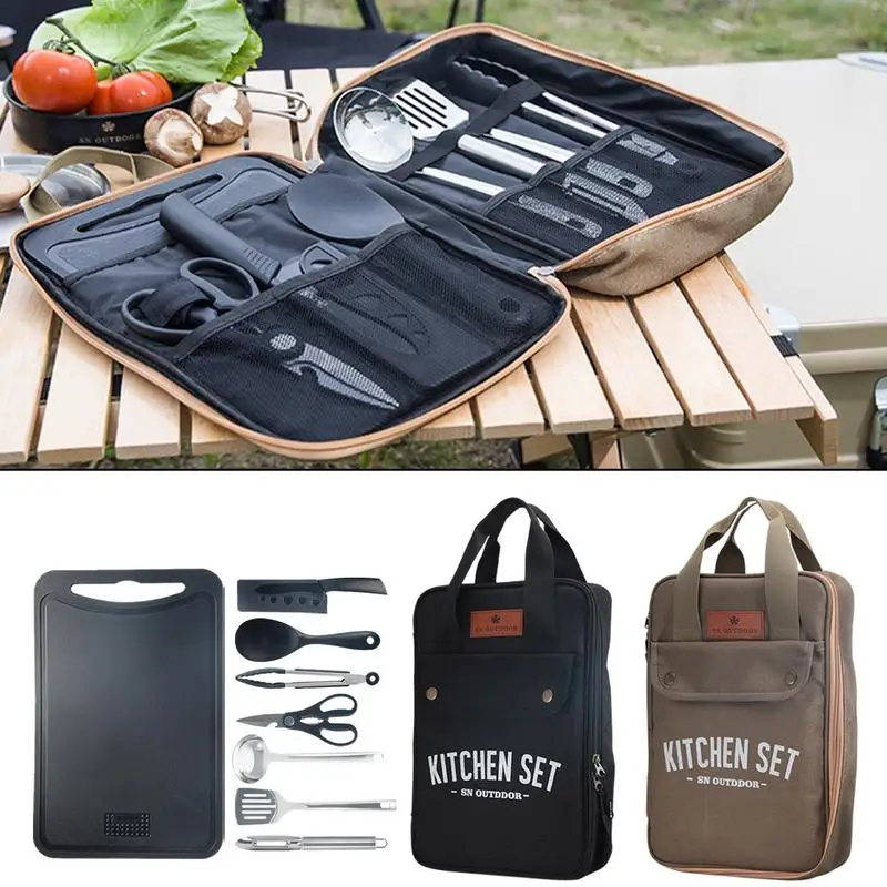 8pcs Camping Kitchen Cookware  - огляд і ціна Outdoor Camping Dining Set