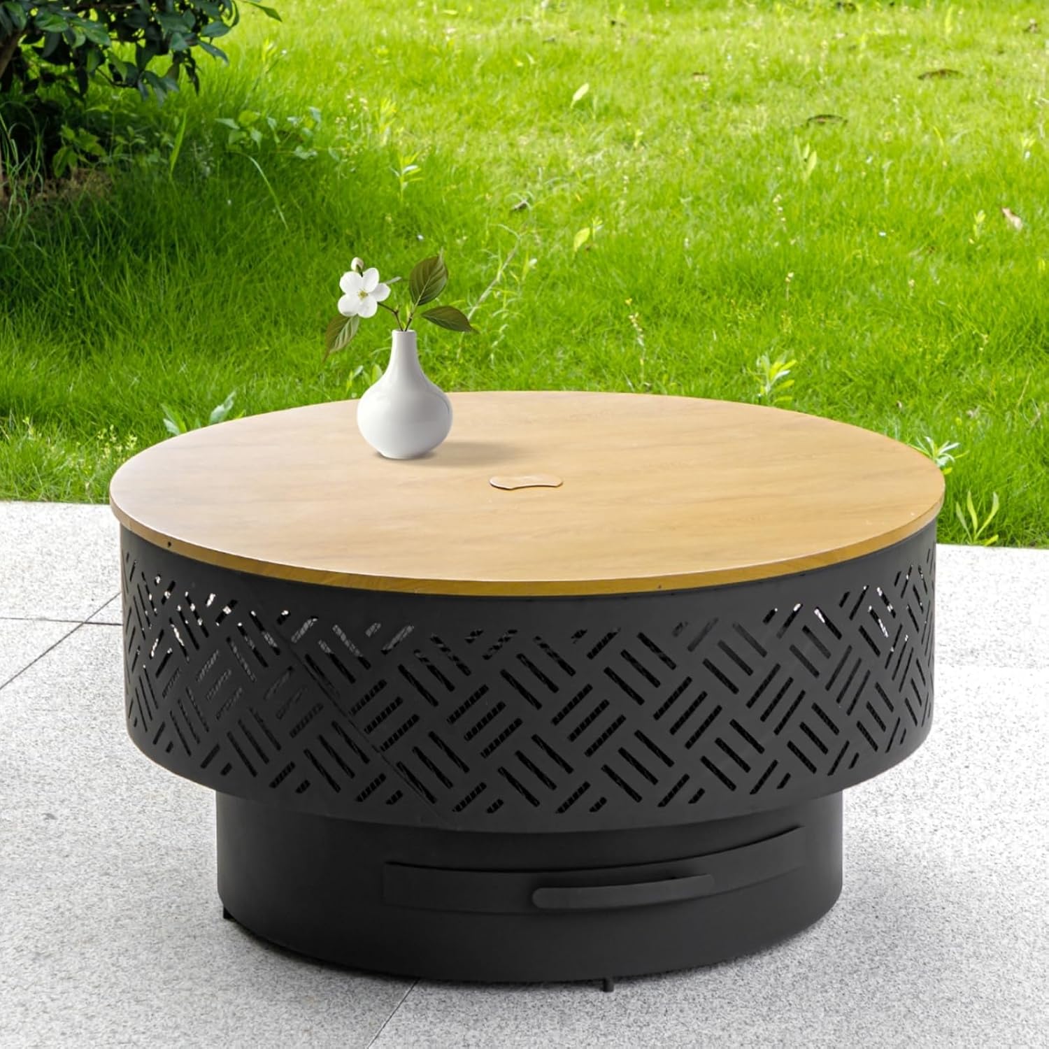 32 Inch Round Metal Wood Burni - огляд і ціна Outdoor Camping Cooking Table