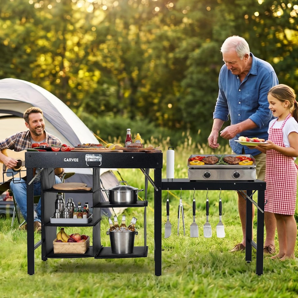 Foldable Metal Grill Table wit - огляд і ціна Outdoor Camping Cooking Table