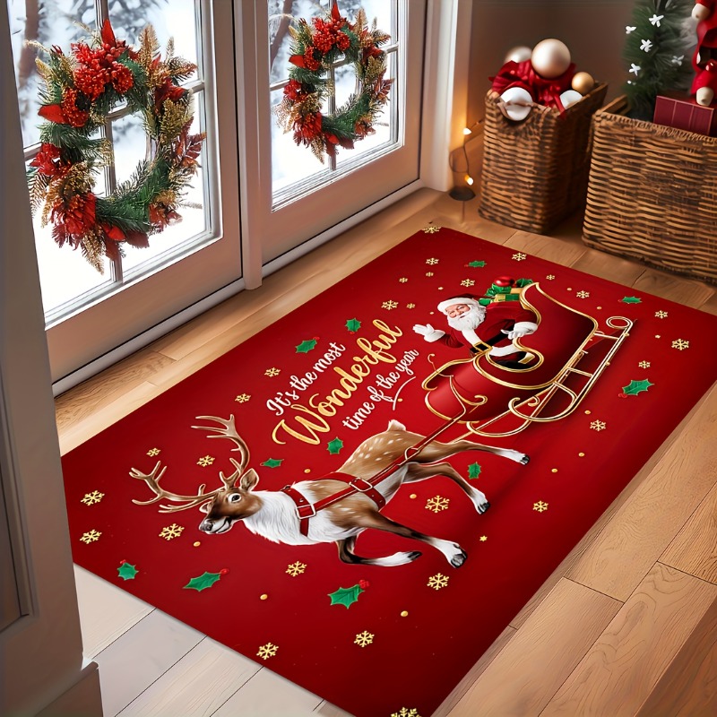 Red Christmas Flannel Doormat  - огляд і ціна Outdoor Camping Quotes