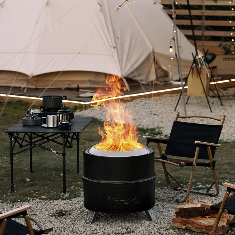 19 Inch Portable Outdoor Wood  - огляд і ціна Outdoor Camping Wood Burning Stove
