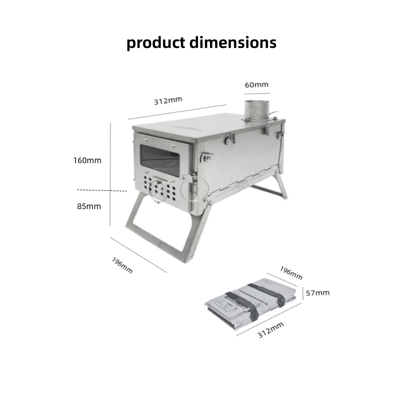Folding Wood Stove, Stainless  - огляд і ціна Outdoor Camping Wood Stove