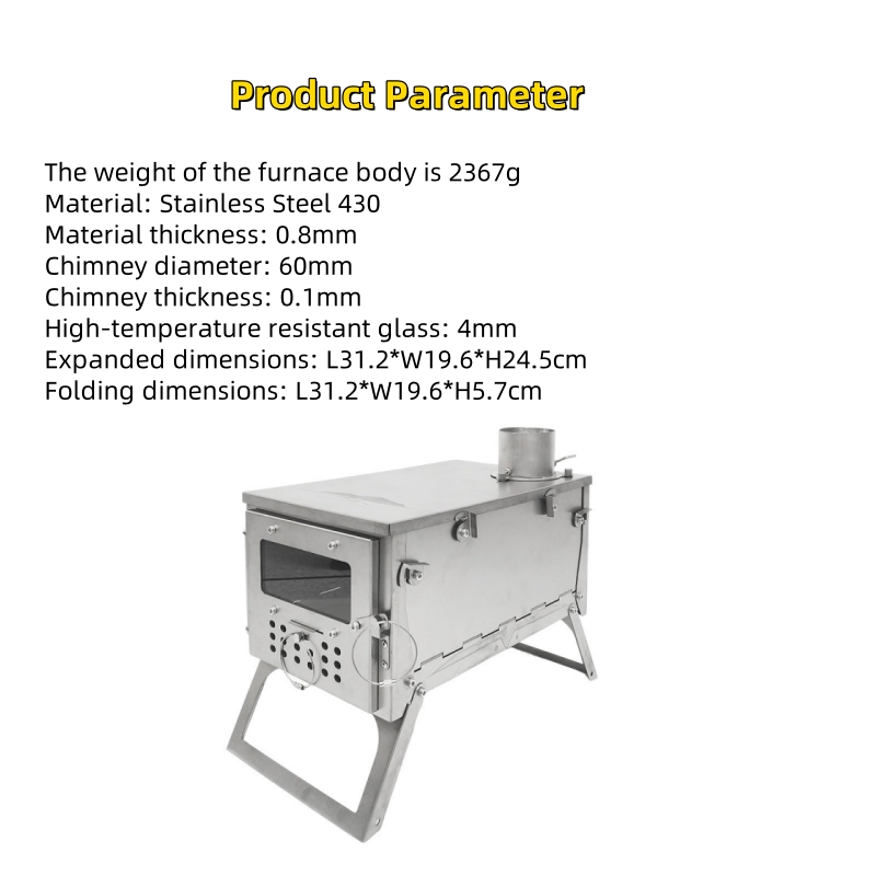 Folding Wood Stove, Stainless  - огляд і ціна Outdoor Camping Wood Stove