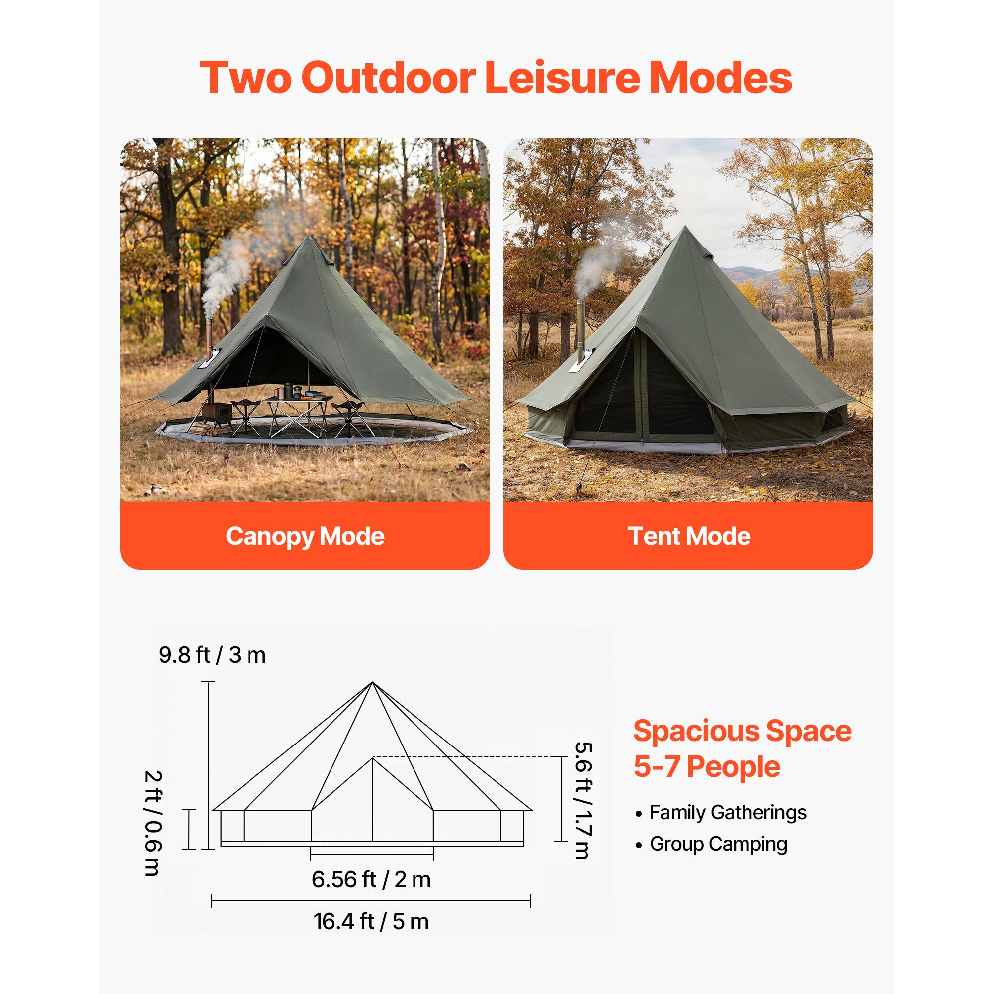 Canvas Bell Tent, 4 Seasons 16 - огляд і ціна Outdoor Camping And Glamping