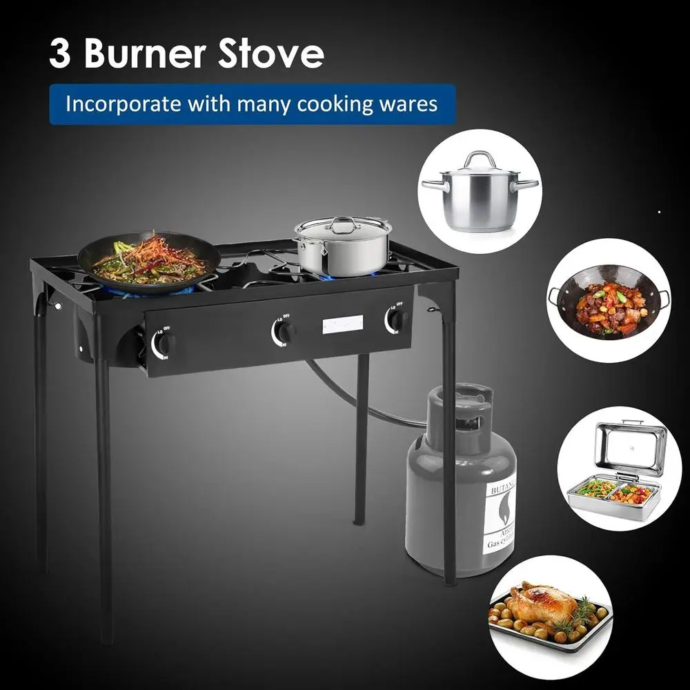 Portable 3-Burner Propane Gas  - огляд і ціна Outdoor Camping Gas Stove
