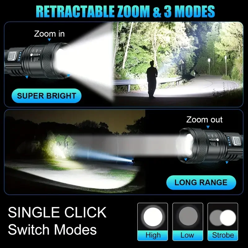 Tactical LED Flashlight 2000LM - огляд і ціна Outdoor Camping Decor