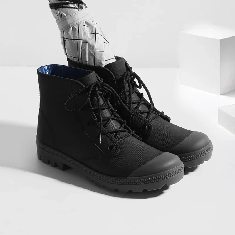 Winter Men Rain Boots Lace-up  - огляд і ціна Outdoor Camping Winter